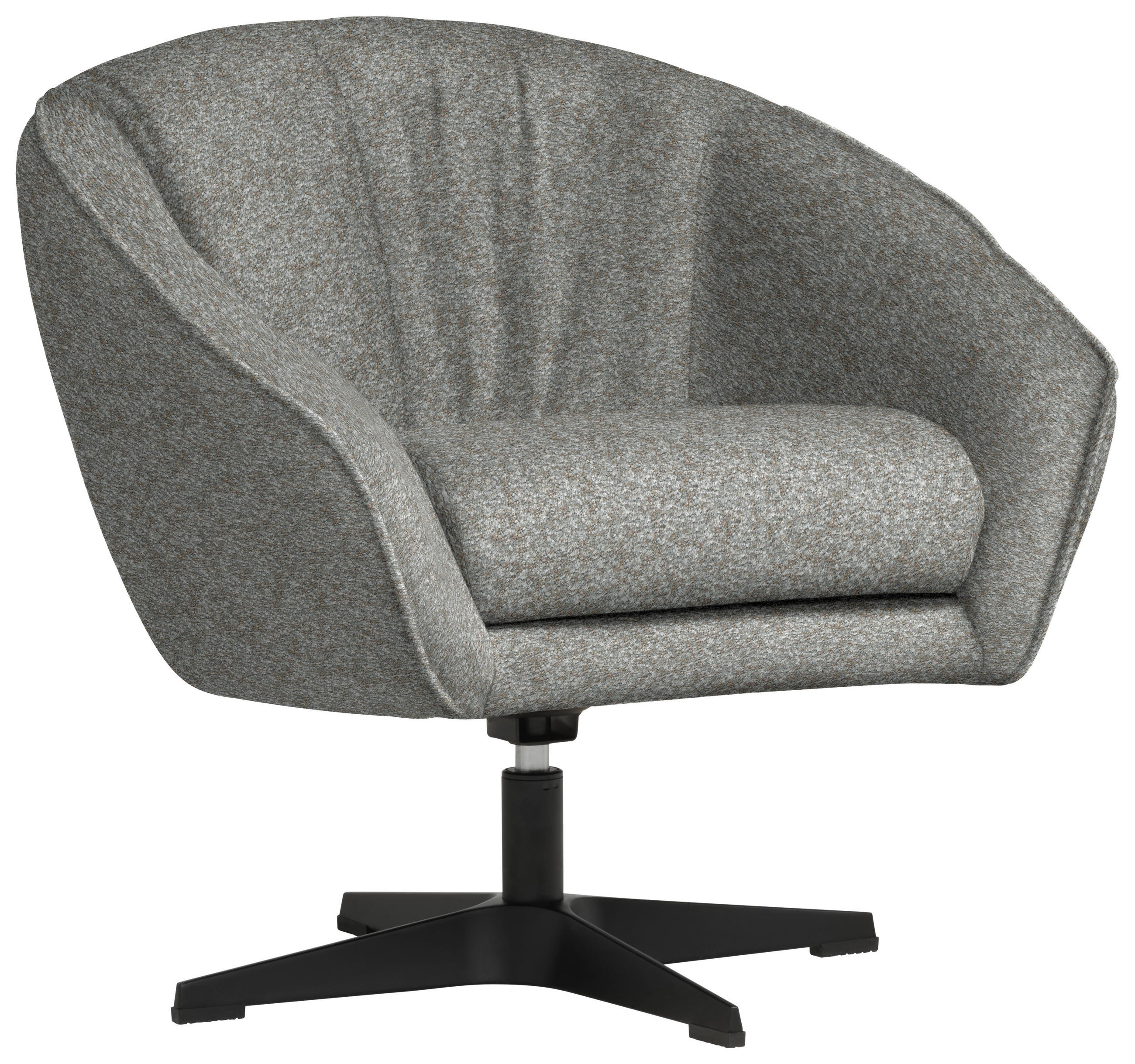 SESSEL in Bouclé Grau  - Schwarz/Grau, Design, Textil/Metall (80/78/80cm) - Stylife