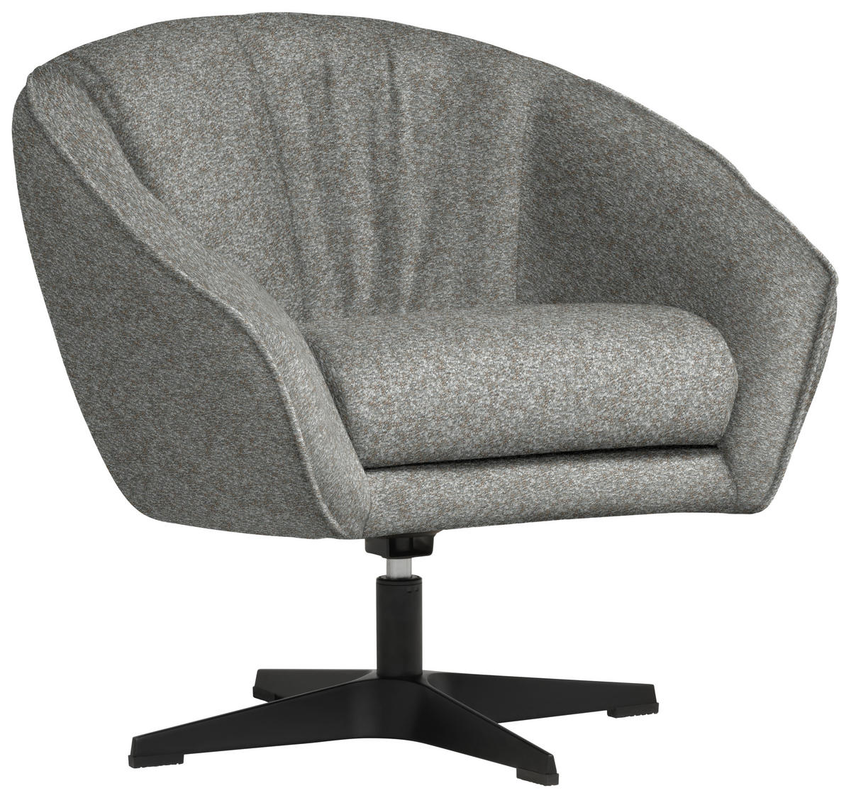 SESSEL in Bouclé Grau  - Schwarz/Grau, Design, Textil/Metall (80/78/80cm) - Stylife