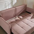 SCHLAFSOFA  mit Rücken echt Webstoff Rosa  - Eichefarben/Rosa, Design, Holz/Textil (227/98/113cm) - Carryhome