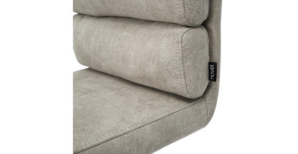 BARHOCKER Webstoff Sandfarben Eisen Stoffauswahl, Sitzfläche 360° drehbar  - Sandfarben/Schwarz, Design, Textil/Metall (42/90-117/58,5cm) - Novel