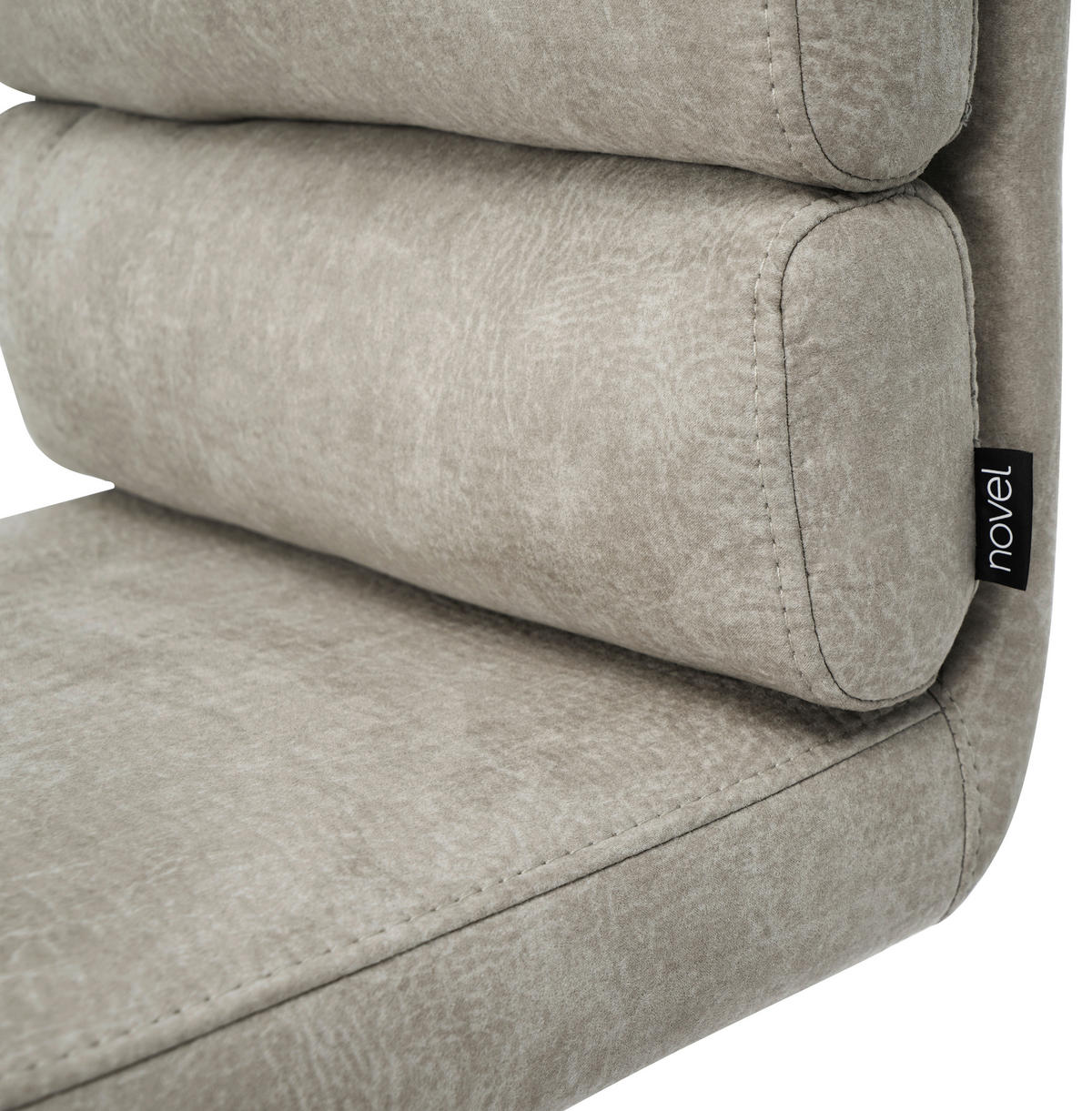 BARHOCKER Webstoff Sandfarben Eisen Stoffauswahl, Sitzfläche 360° drehbar  - Sandfarben/Schwarz, Design, Textil/Metall (42/90-117/58,5cm) - Novel