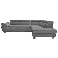 ECKSOFA  in Webstoff Grau  - Chromfarben/Grau, MODERN, Textil/Metall (278/205cm) - Stylife