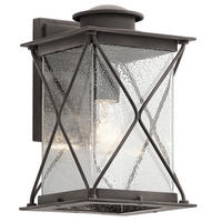 AUSSENWANDLEUCHTE - Zinkfarben, Konventionell, Glas/Metall (20.4/32.2/23.4cm) - Elstead Lighting