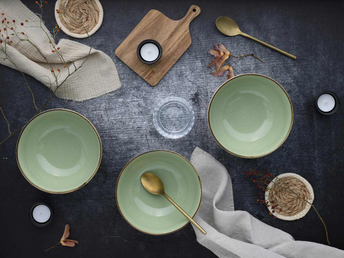 SKÅLSET 4 delar   - grön, Design, keramik - Creatable