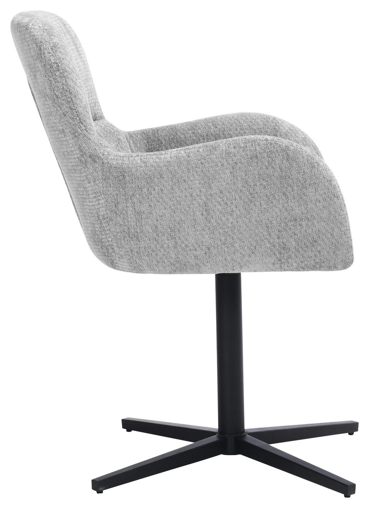 ARMLEHNSTUHL  in Eisen Chenille  - Schwarz/Grau, MODERN, Holz/Textil (57/85/63cm) - Livetastic