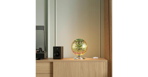 TISCHLEUCHTE Galaxy 20/25 cm  - Chromfarben, LIFESTYLE, Glas/Metall (20/25cm) - Novel