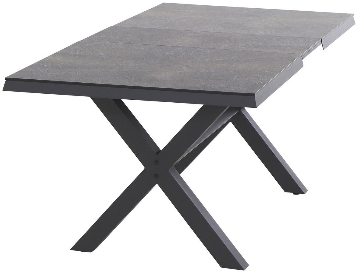 GARTENTISCH 160-200/90/77 cm Metall rechteckig  - Anthrazit/Graphitfarben, Basics, Kunststoff/Metall (160-200/90/77cm) - Siena Garden