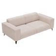 2-SITZER-SOFA Cord Creme  - Creme/Schwarz, KONVENTIONELL, Textil/Metall (207/75/104cm) - Carryhome