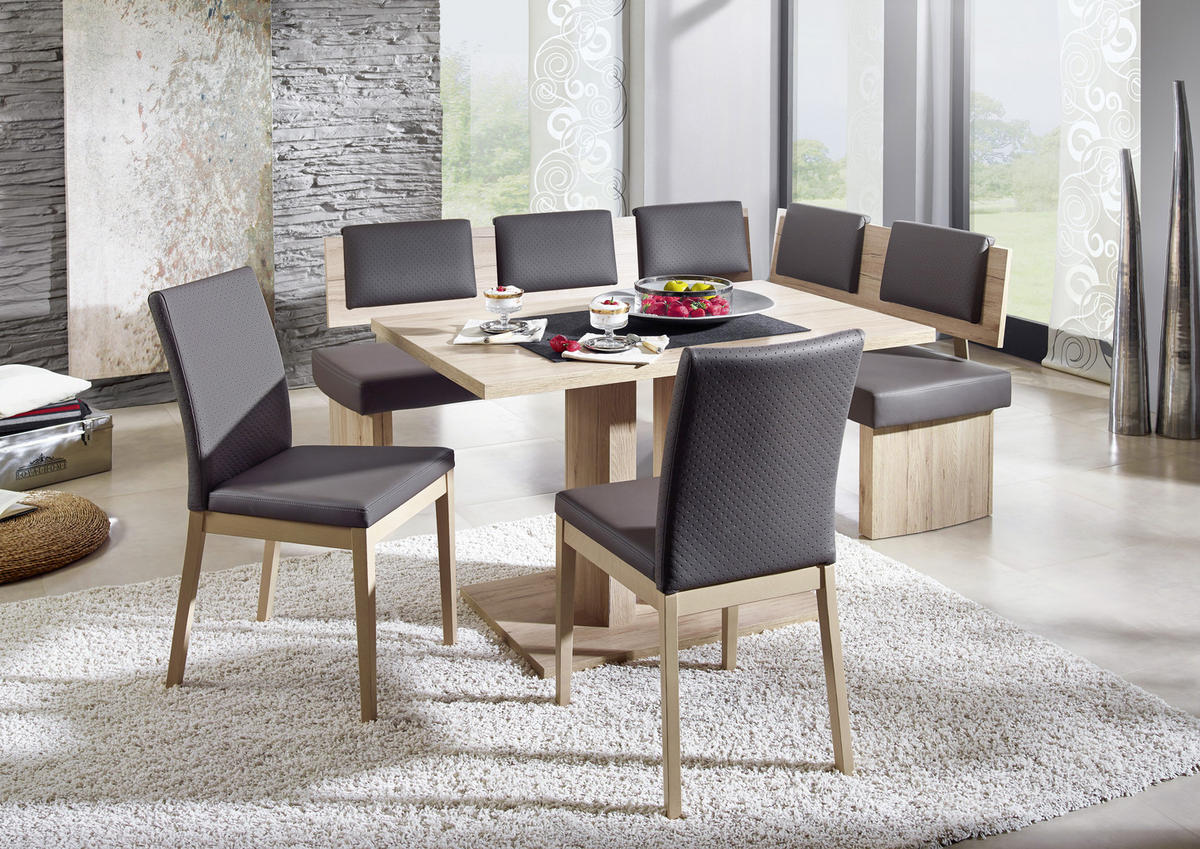 ESSTISCH in Holzwerkstoff 120-160/80/76 cm  - Eichefarben, Konventionell, Holzwerkstoff (120-160/80/76cm) - Cantus
