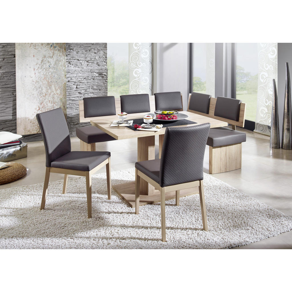 Thumbnail - Cantus Eckbank, Grau, Eiche, Textil, Uni, 5-Sitzer, 195x155 cm, Esszimmer, Bänke, Eckbänke