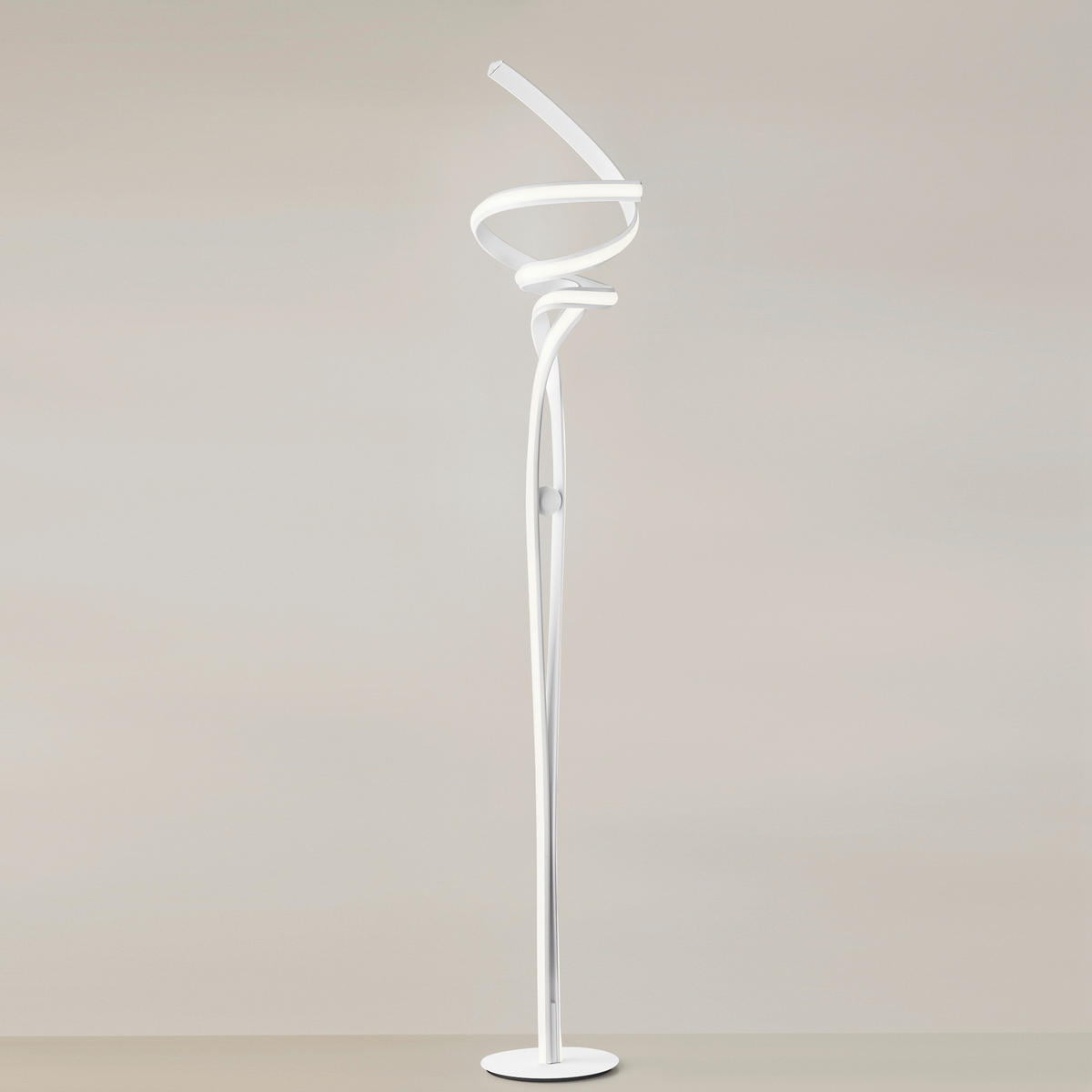 LED-STEHLEUCHTE Luce Ambiente e Design 25/26/160 cm   - Weiß, Design, Kunststoff/Metall (25/26/160cm)