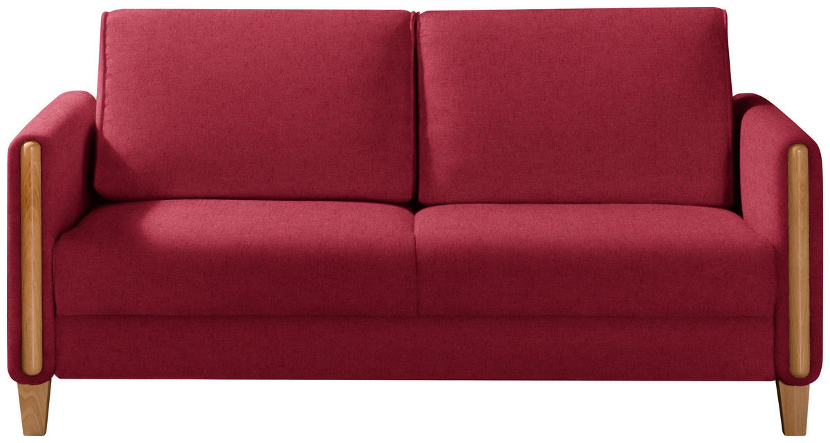 SCHLAFSOFA  in Flachgewebe Rot, Buchefarben  - Buchefarben/Rot, Design, Holz/Textil (174/88/104cm) - Niels Andersson