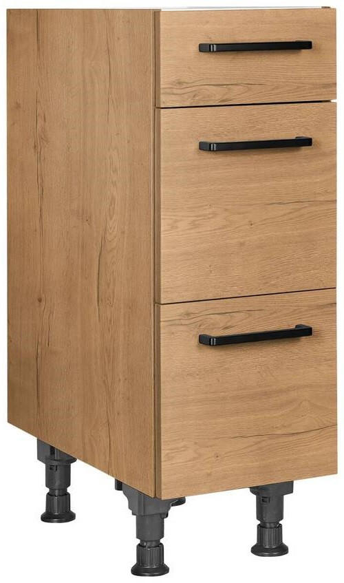 SCHUBKASTENUNTERSCHRANK 30/87/56 cm  in Eichefarben  - Eichefarben/Schwarz, MODERN, Holzwerkstoff/Metall (30/87/56cm) - Nobilia