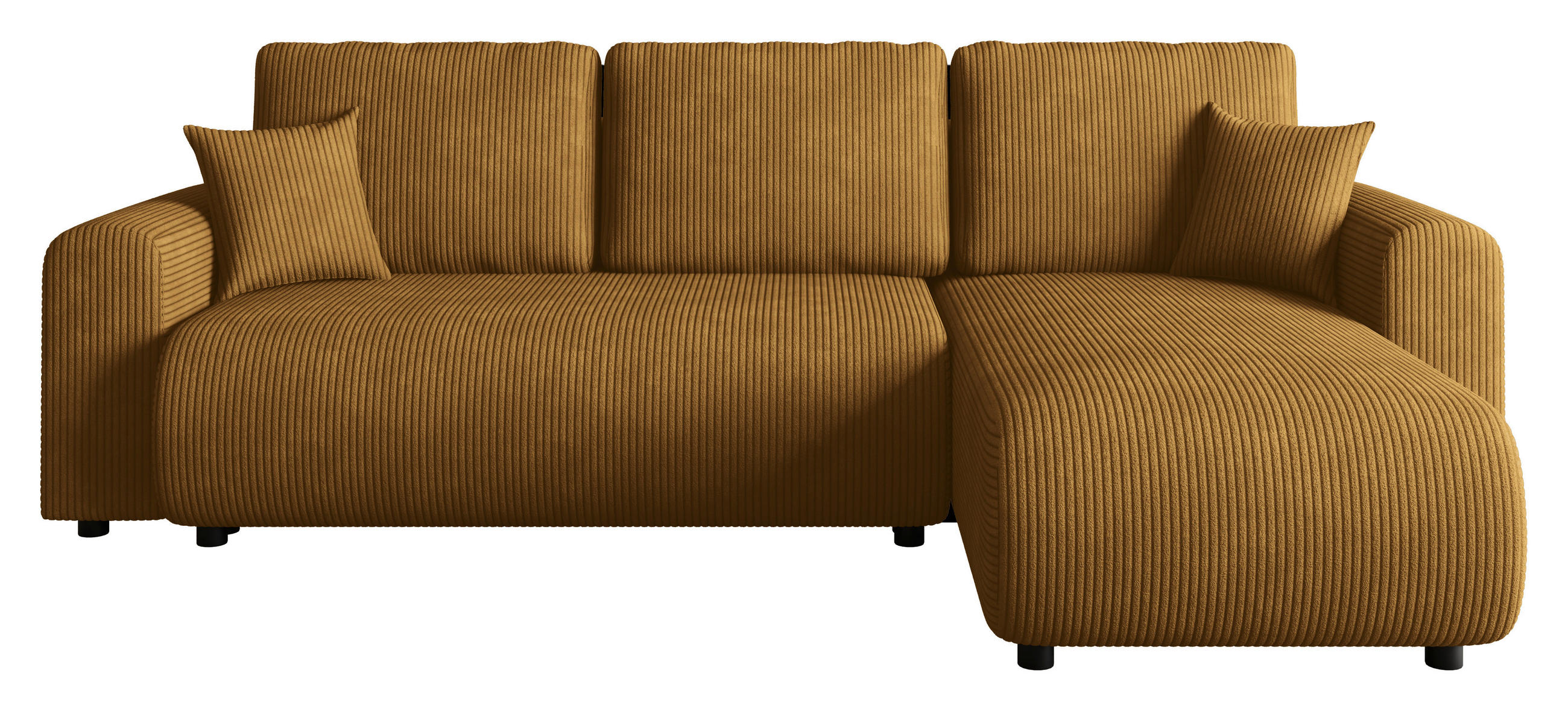 ECKSOFA  in Cord Senfgelb  - Senfgelb/Schwarz, KONVENTIONELL, Kunststoff/Textil (246/152cm) - Xora