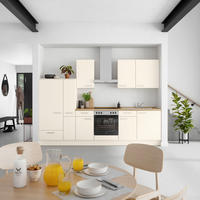 KÜCHENBLOCK Touch 300 cm  in Eichefarben, Magnolie  - Edelstahlfarben/Eichefarben, MODERN, Holzwerkstoff/Metall (300cm) - Nobilia