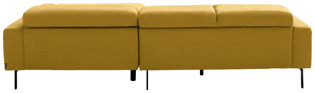 ECKSOFA Cord Goldfarben  - Goldfarben/Schwarz, Design, Textil/Metall (215-217/293cm) - Schöner Wohnen