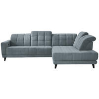ECKSOFA  in Webstoff Hellblau  302/216 cm  - Schwarz/Hellblau, Design, Holz/Textil (302/216cm) - Xora
