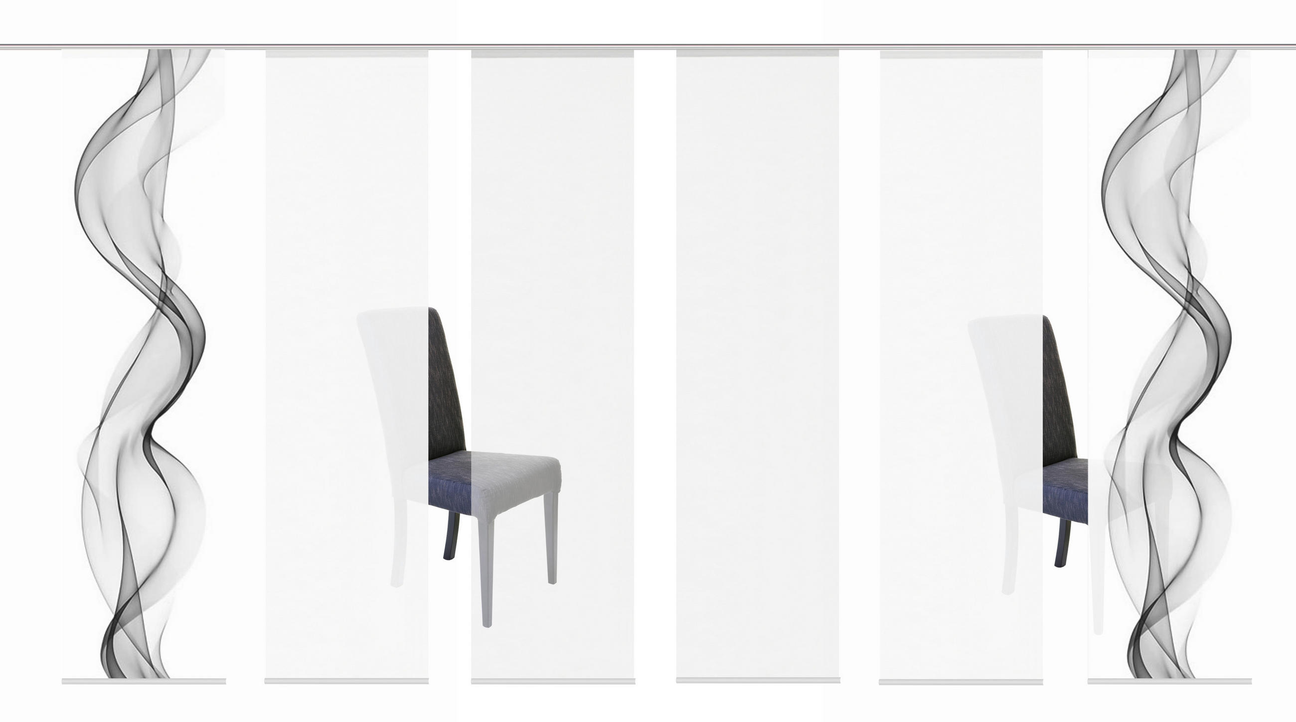 FLÄCHENVORHANG in Grau halbtransparent - Grau, Design, Textil (60/245cm)