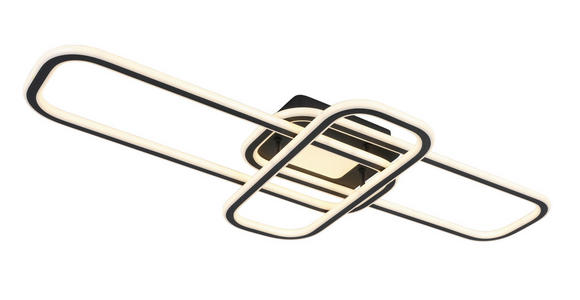 LED-DECKENLEUCHTE 103/46/11 cm   - Schwarz/Weiß, Design, Kunststoff/Metall (103/46/11cm) - Novel