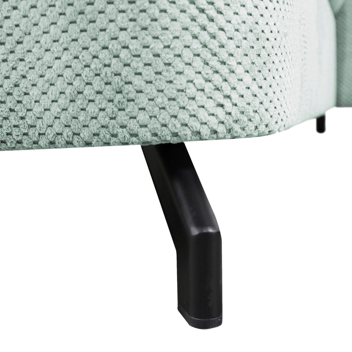 ECKSOFA OMEGA in Chenille Mintgrün  280/186 cm  - Schwarz/Mintgrün, Design, Textil/Metall (280/186cm) - MID.YOU