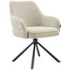 ARMLEHNSTUHL  Sitzfläche 360° drehbar, automatische Rückholfunktion Webstoff  - Beige/Schwarz, Design, Textil/Metall (62/86/65cm) - Carryhome