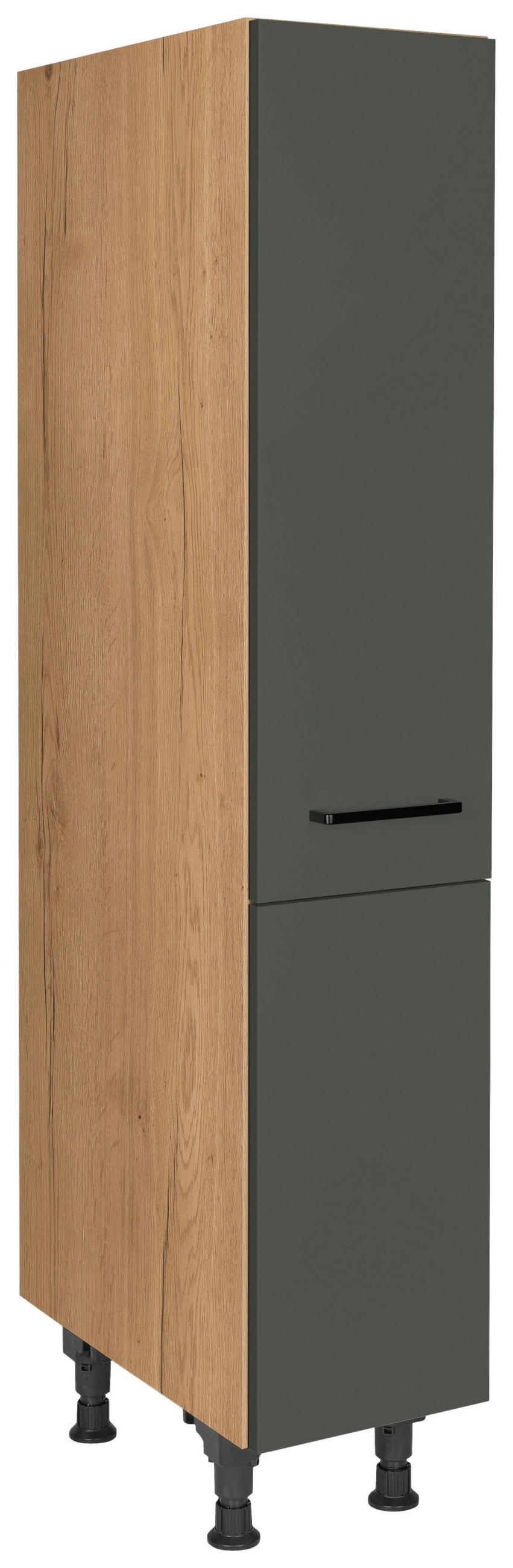 APOTHEKERSCHRANK 30/168/58 cm  Grün, Eichefarben  - Eichefarben/Schwarz, Modern, Holzwerkstoff/Metall (30/168/58cm) - Celina
