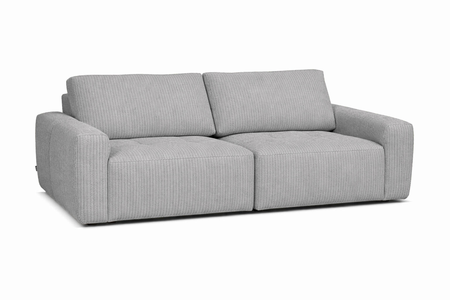 2-SITZER-SOFA MAZA Cord Hellgrau  - Hellgrau/Schwarz, Design, Textil (222/80/106cm) - Livetastic