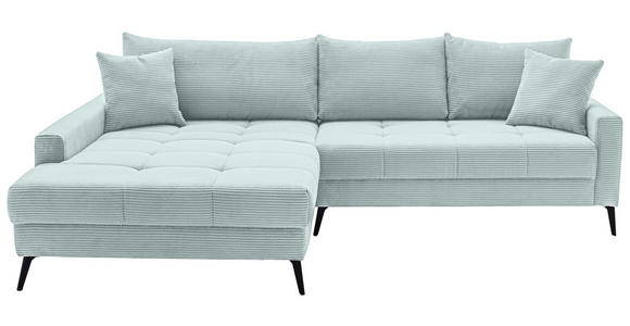 ECKSOFA  in Cord Blaugrau  173/280 cm  - Blaugrau/Schwarz, KONVENTIONELL, Textil/Metall (173/280cm) - Hom`in