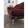 RÉCAMIERE in Echtleder Rot  - Chromfarben/Rot, Design, Leder/Metall (209/85-109/95-16cm) - Dieter Knoll