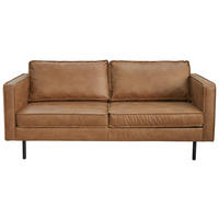 2-SITZER-SOFA in Lederlook Braun  - Schwarz/Braun, Design, Leder (190/84/90cm) - MID.YOU