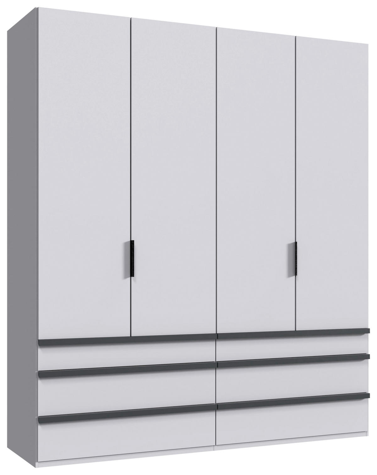 FALTTÜRENSCHRANK 200/236/58 cm 4-türig Weiß  - Schwarz/Weiß, Design, Holzwerkstoff (200/236/58cm) - Boxxx