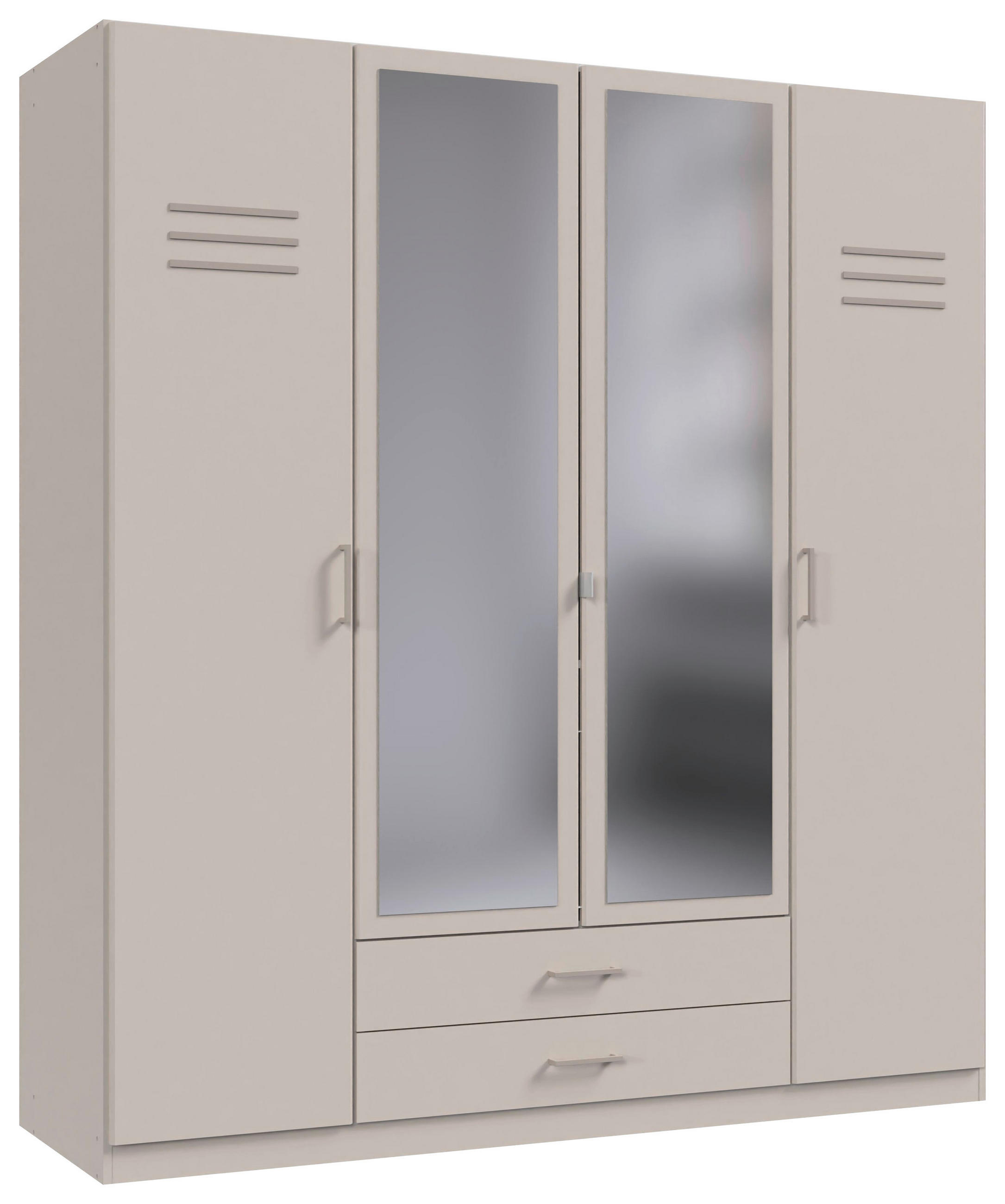 DREHTÜRENSCHRANK 180/199/58 cm,  in Kaschmir, 4-türig  - Kaschmir, MODERN, Glas/Holzwerkstoff (180/199/58cm) - MID.YOU