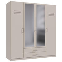 DREHTÜRENSCHRANK 180/199/58 cm,  in Kaschmir, 4-türig  - Kaschmir, MODERN, Glas/Holzwerkstoff (180/199/58cm) - MID.YOU