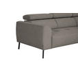 ECKSOFA in Webstoff Greige  280/205 cm  - Greige/Schwarz, Design, Textil/Metall (280/205cm) - Xora
