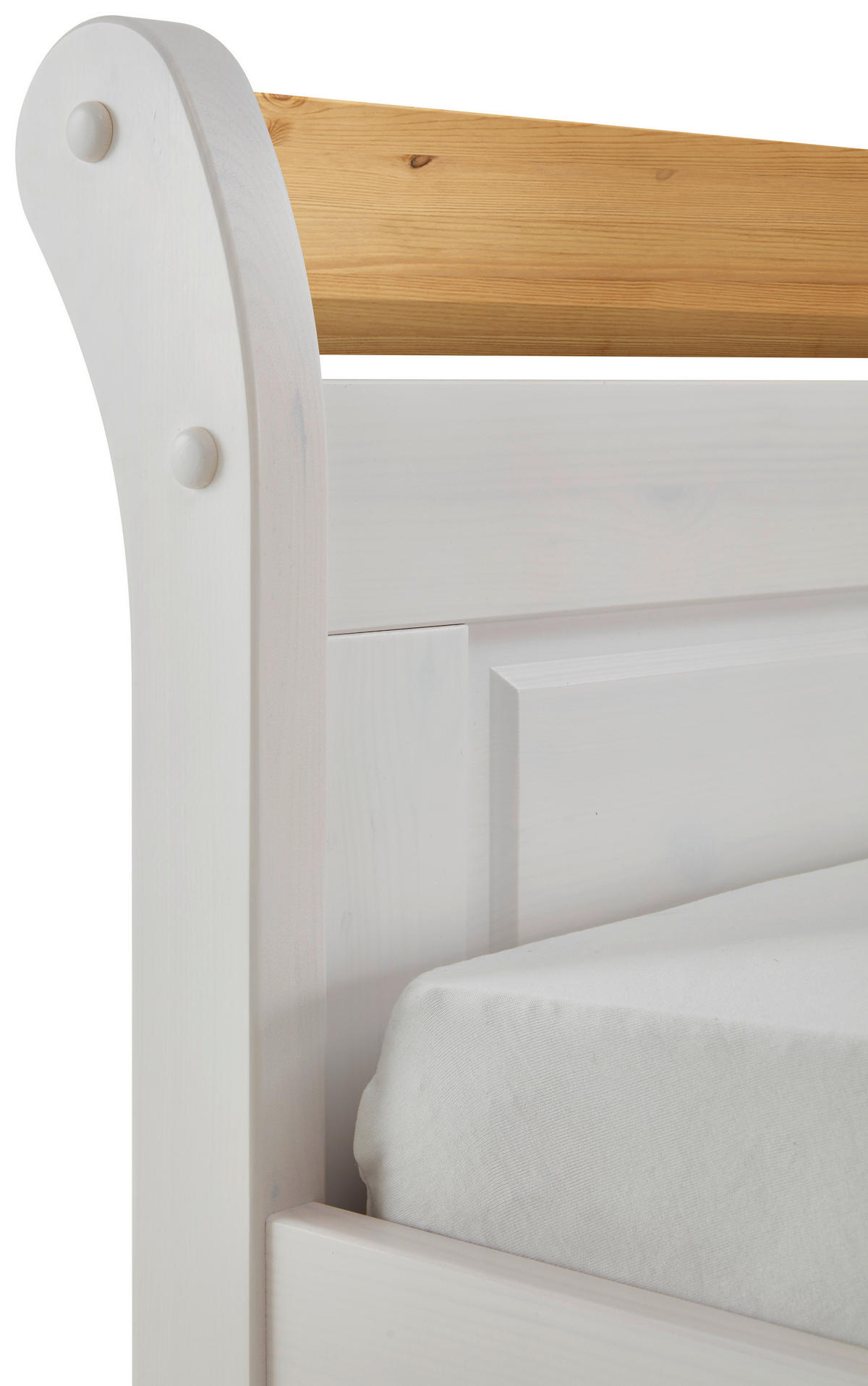 BETT 200/200 cm  in Weiß, Laugenfarbig  - Laugenfarbig/Weiß, ROMANTIK / LANDHAUS, Holz (200/200cm) - Boxxx
