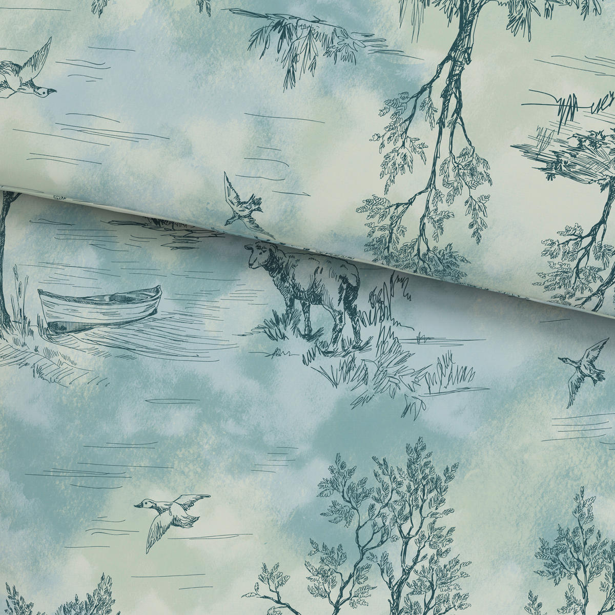 POSTELJNINA 140/200 cm flanela modra, bež  - modra/bež, Konvencionalno, tekstil (140/200cm) - Esposa