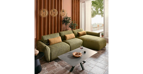 ECKSOFA Coperta Dunkelgrün Chenille  - Dunkelgrün/Schwarz, Design, Kunststoff/Textil (340/190cm) - Belluti