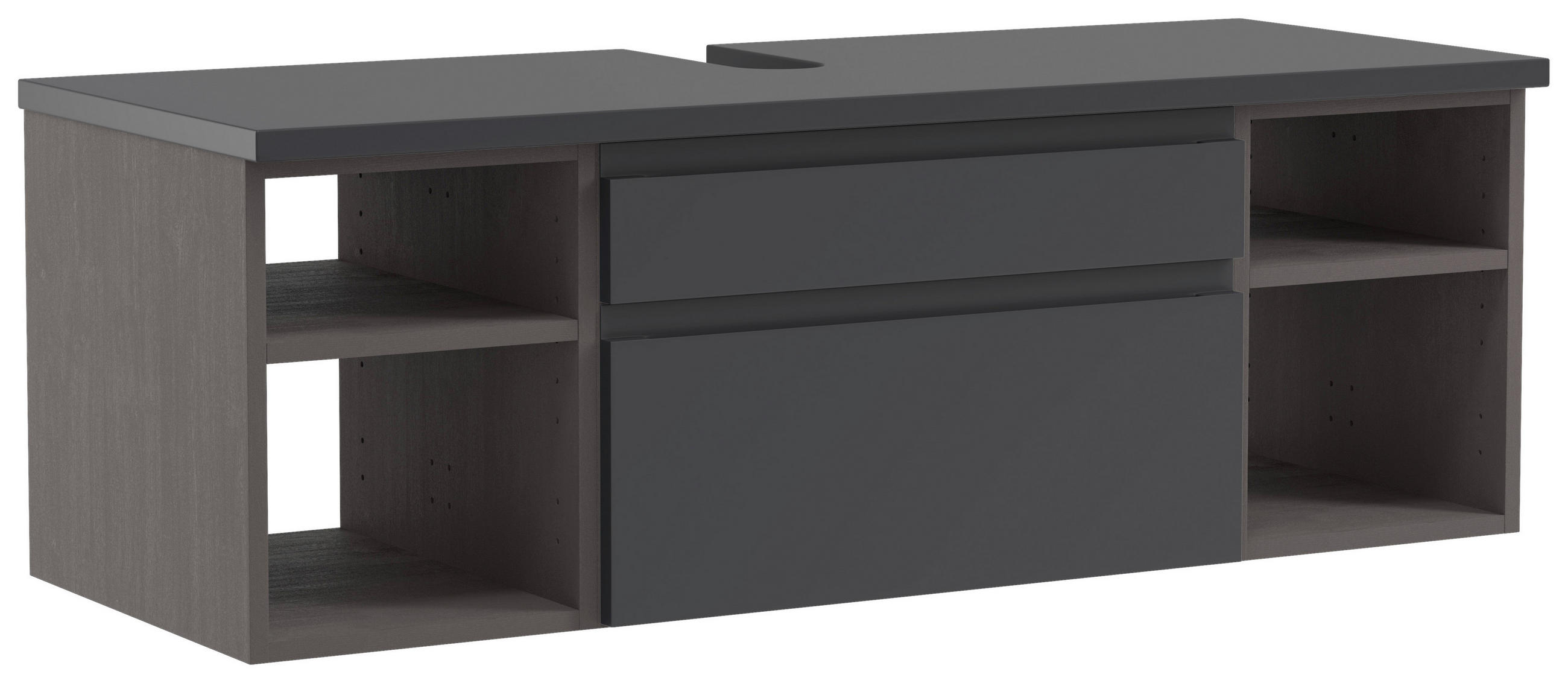 WASCHBECKENUNTERSCHRANK 120/41/47 cm - Graphitfarben/Grau, Modern, Holzwerkstoff (120/41/47cm) - Held