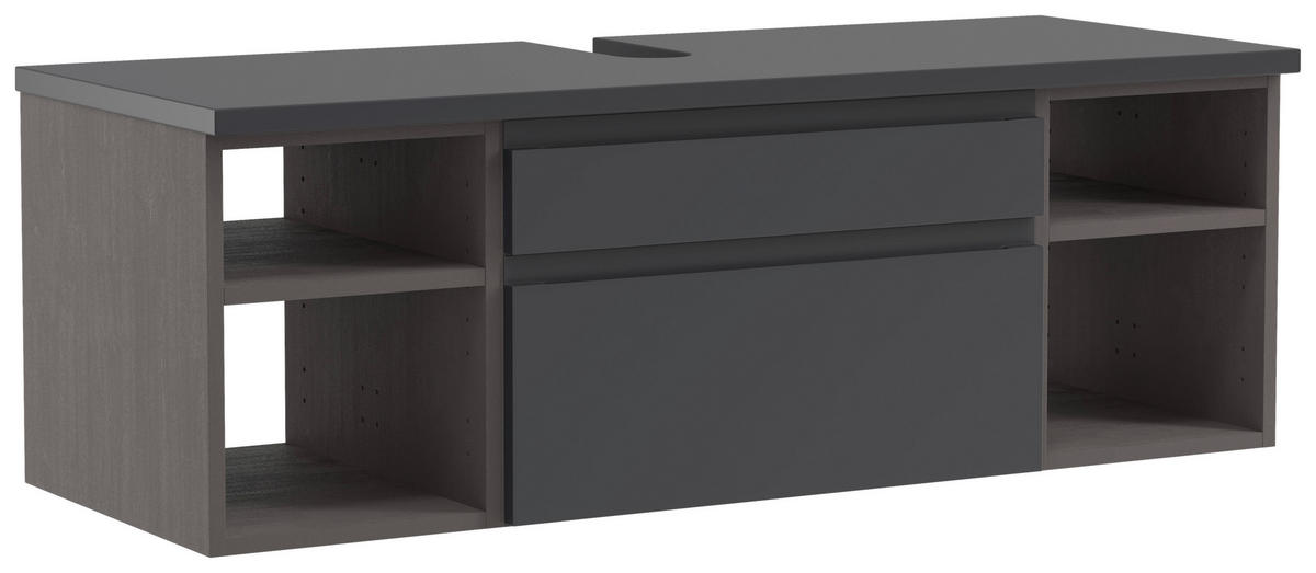 WASCHBECKENUNTERSCHRANK 120/41/47 cm  - Graphitfarben/Grau, Modern, Holzwerkstoff (120/41/47cm) - Held
