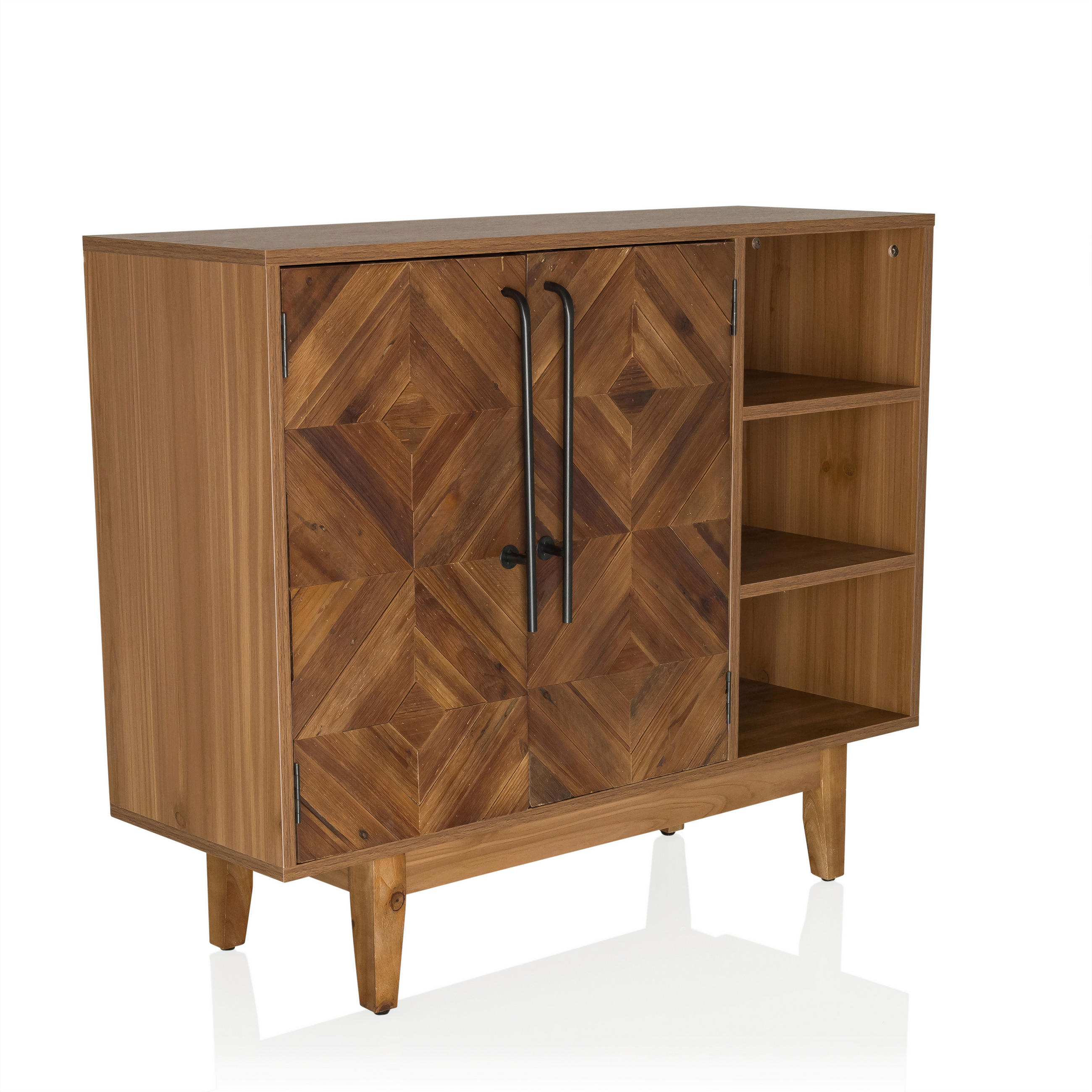 KOMMODE  in 95/79,5/32 cm  - Dunkelbraun/Schwarz, MODERN, Holz/Metall (95/79,5/32cm) - MID.YOU