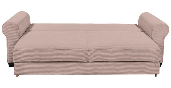 SCHLAFSOFA Cord Rosa  - Schwarz/Rosa, KONVENTIONELL, Kunststoff/Textil (250/95/125cm) - Hom`in