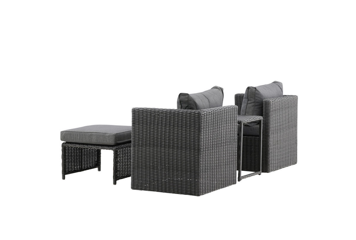 GARTENSET Stahl  - Schwarz/Grau, KONVENTIONELL, Kunststoff/Metall - Gardenson