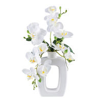 KUNSTPFLANZE Orchidee 42 cm  - Weiß/Grün, Design, Keramik/Kunststoff (42cm) - P & B