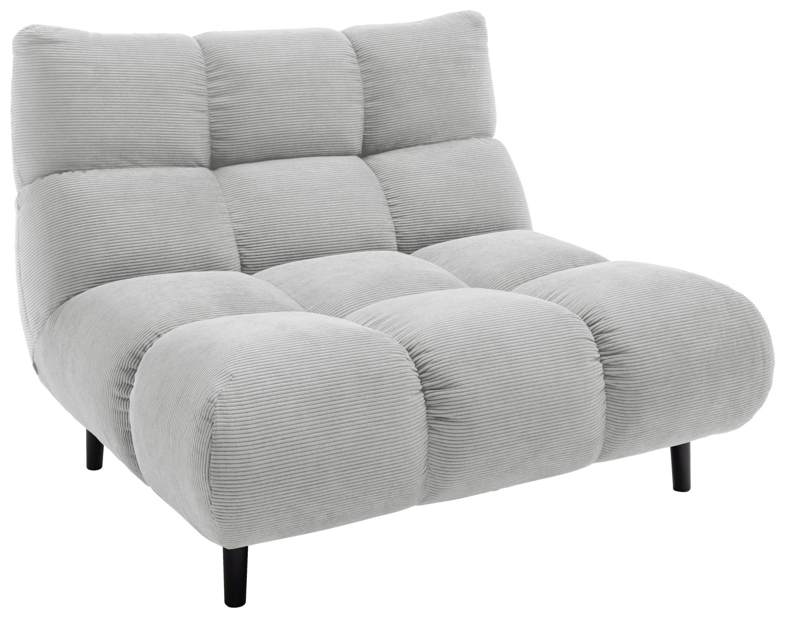 SESSEL in Feincord Silberfarben  - Silberfarben/Schwarz, Design, Holz/Textil (112/85/108cm) - Pure Home Lifestyle