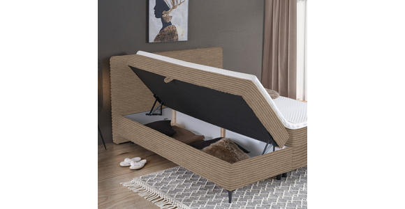 BOXBETT 160/200 cm in Hellbraun - Hellbraun/Schwarz, Design, Holz/Holzwerkstoff (160/200cm) - Xora