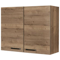 KÜCHENOBERSCHRANK 90/72/35 cm  in Eiche dunkel  - Eiche dunkel/Schwarz, MODERN, Holzwerkstoff/Metall (90/72/35cm) - Nobilia