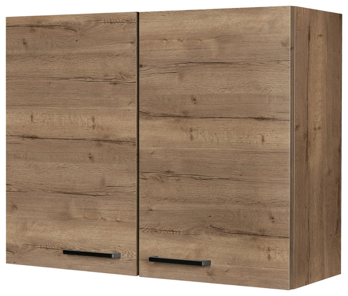 KÜCHENOBERSCHRANK 90/72/35 cm  in Eiche dunkel  - Eiche dunkel/Schwarz, MODERN, Holzwerkstoff/Metall (90/72/35cm) - Nobilia