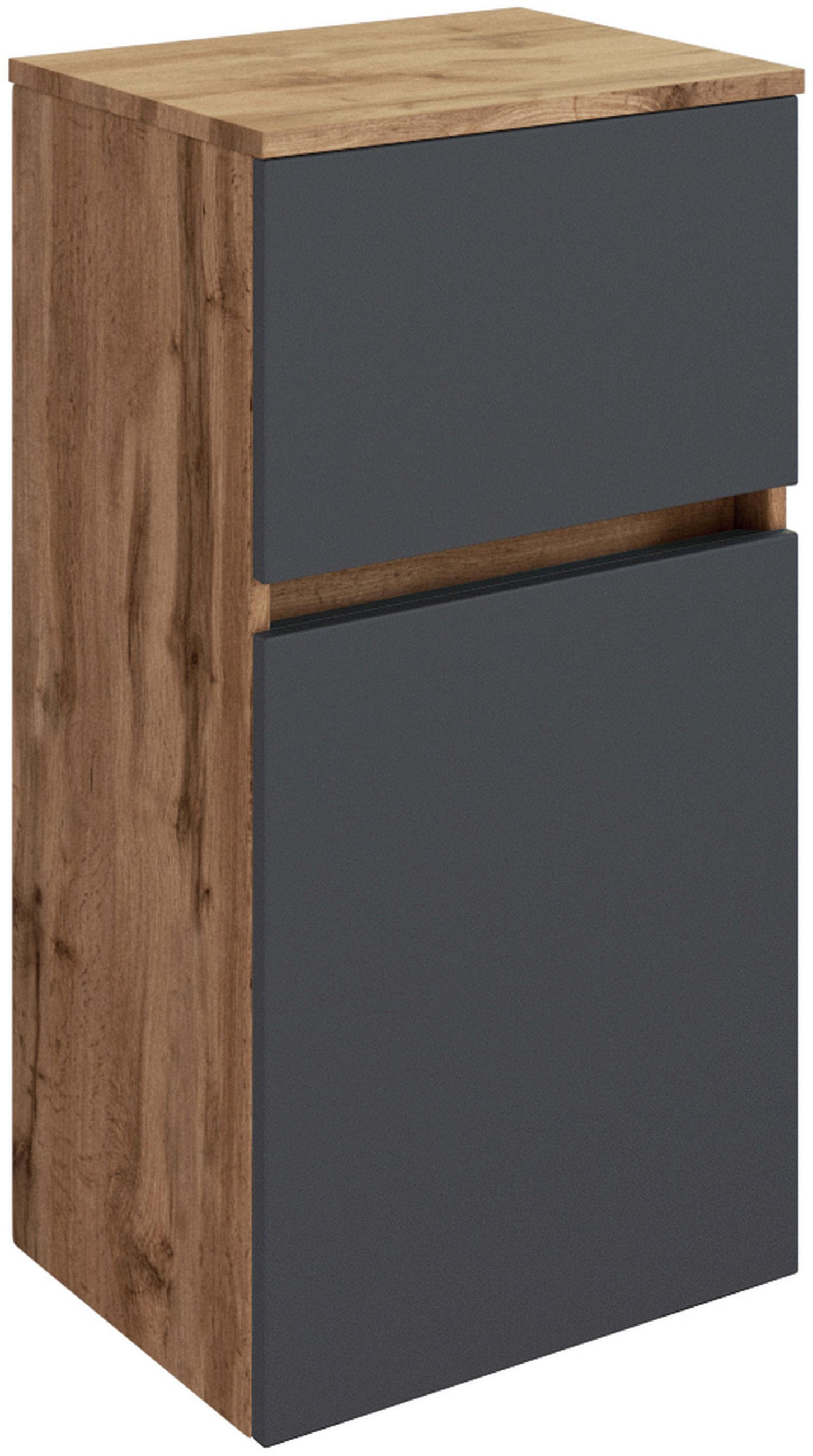 UNTERSCHRANK 40/79/35 cm   - Eiche Wotan/Silberfarben, Design, Holzwerkstoff/Kunststoff (40/79/35cm) - Held