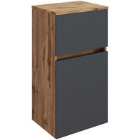 UNTERSCHRANK 40/79/35 cm   - Eiche Wotan/Silberfarben, Design, Holzwerkstoff/Kunststoff (40/79/35cm) - Held