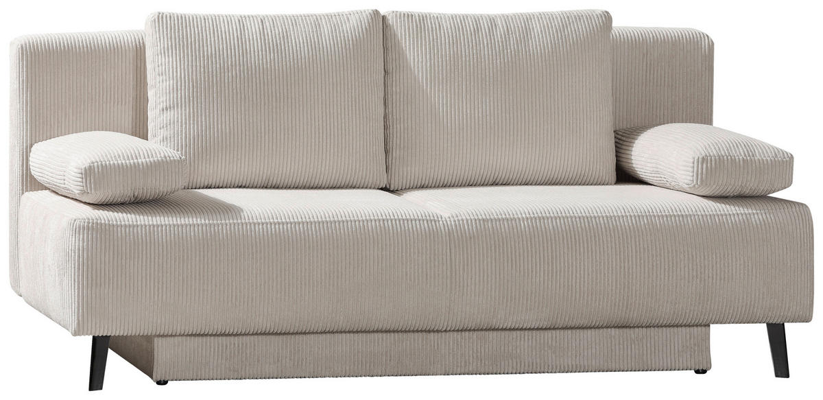 SCHLAFSOFA in Cord Beige  - Beige/Schwarz, Modern, Textil/Metall (193/85/88cm) - Novel